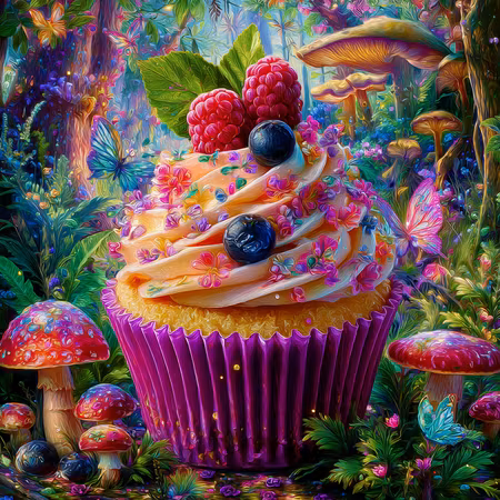 Diamond Painting - Sagocupcake i blomsterlandet (Beställningsvara)