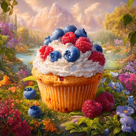 Diamond Painting - Sommarens söta cupcake (Beställningsvara)