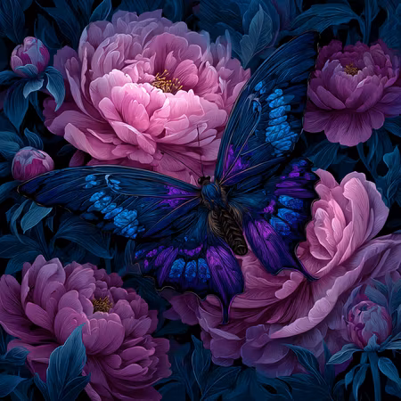 Diamond Painting - Nattfjäril bland pioner (Beställningsvara)