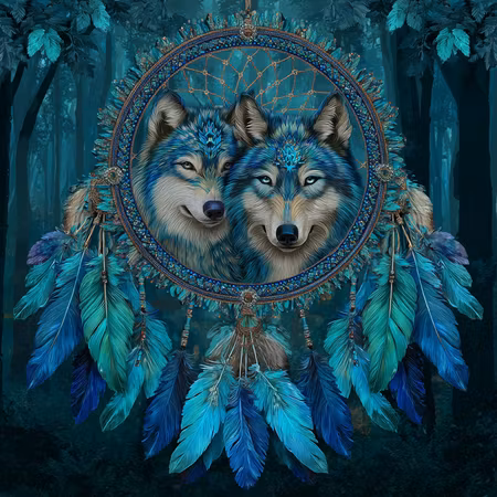 Diamond Painting - Vargarnas drömfångare (Beställningsvara)