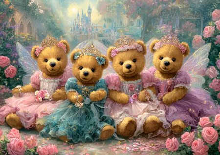 Diamond Painting - Nalleprinsessor i sagoskogsceremoni ver1 (Beställningsvara)