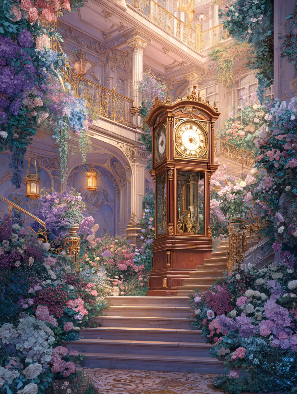 Diamond Painting - Tidens magi i blommande palatsträdgård (Beställningsvara)