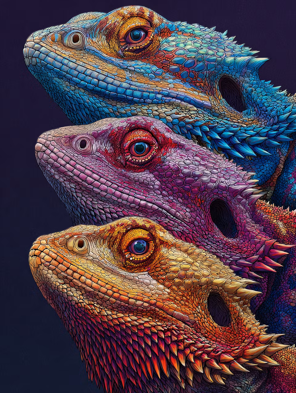 Diamond Painting - Mystiska reptiler i sprakande nyanser (Beställningsvara)