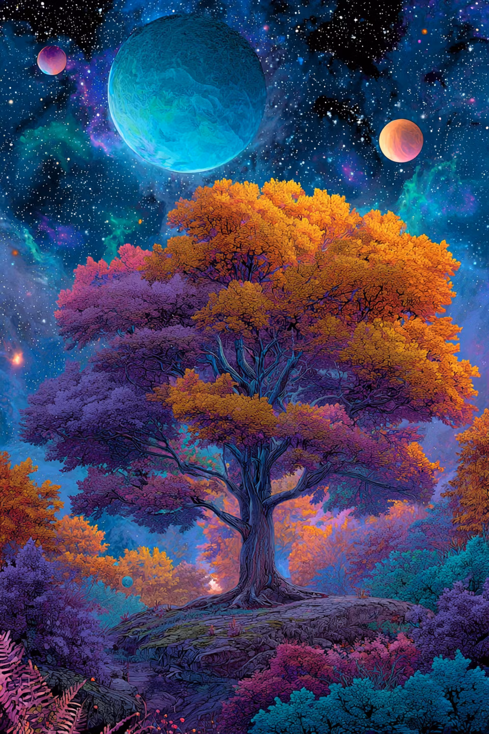 Diamond Painting - Livets kosmiska träd (Beställningsvara)