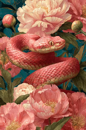 Diamond Painting - Ormens skönhet i blomsterprakt (Beställningsvara)