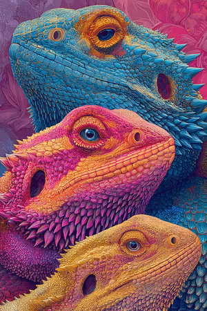 Diamond Painting - Reptilernas färgpalett (Beställningsvara)