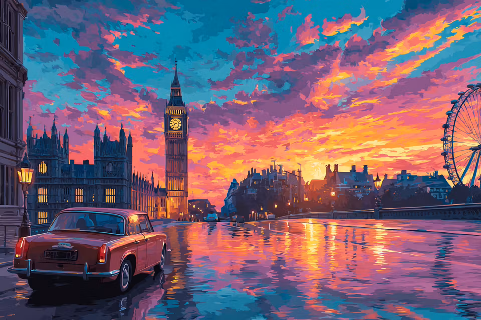 Diamond Painting - Big Ben i kvällsljus (Beställningsvara)