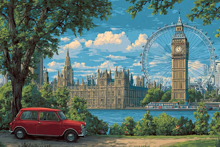 Diamond Painting - Klassisk Londonutsikt (Beställningsvara)