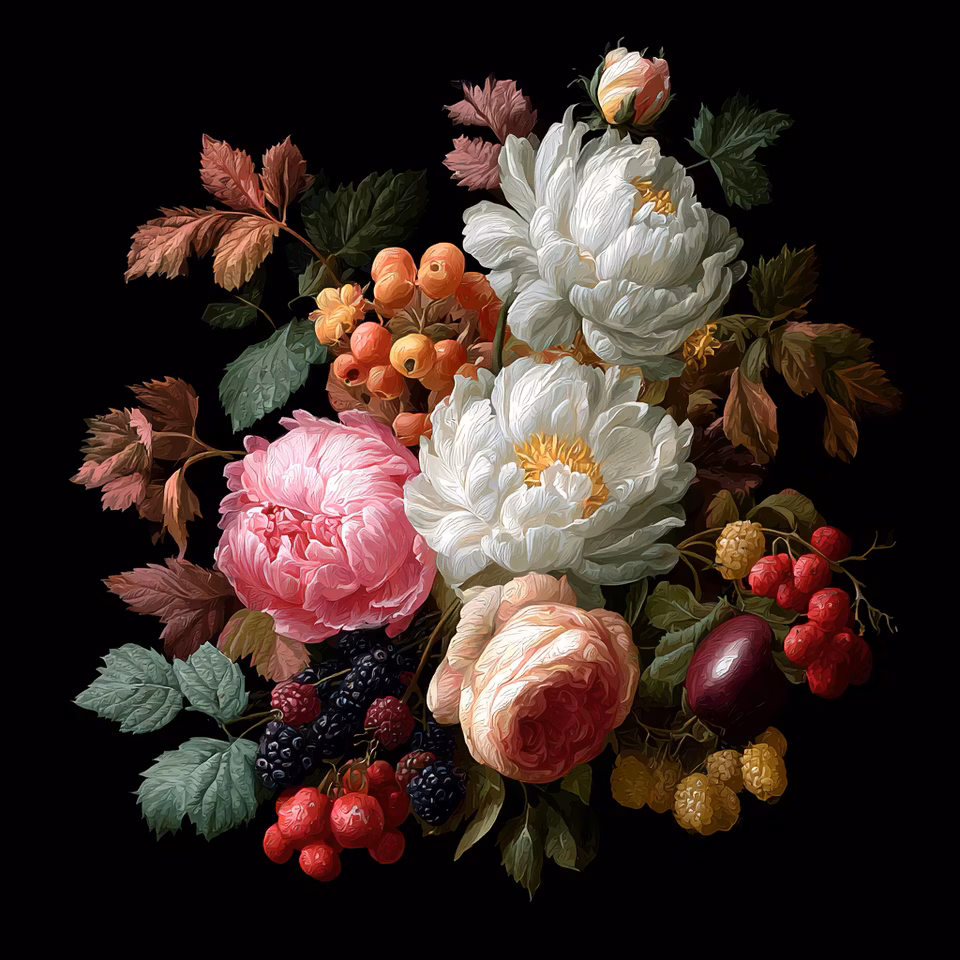 Diamond Painting - Romantisk bukett i klassisk stil (Beställningsvara)