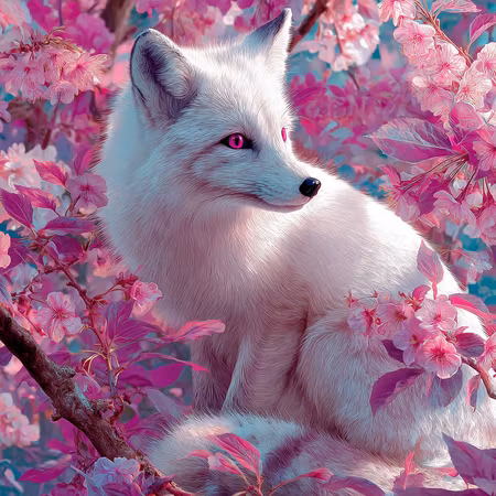 Diamond Painting - Mystisk skönhet i rosa körsbärshav (Beställningsvara)