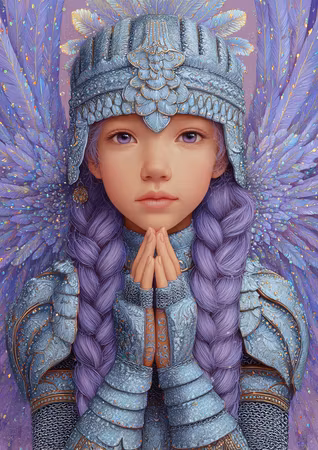 Diamond Painting - Den unga beskyddarens bön (Beställningsvara)