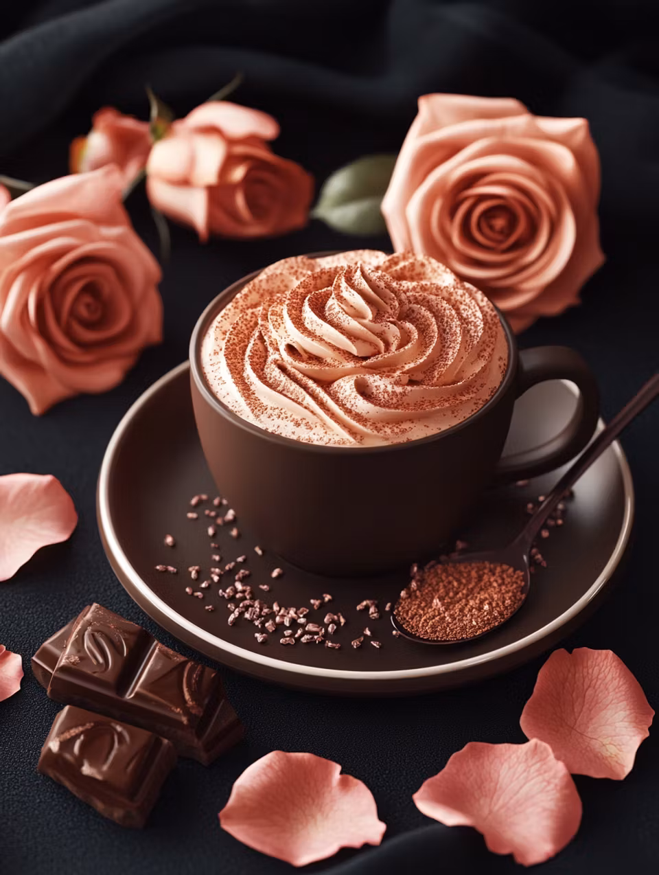 Korsstygn - Chokladdröm med rosor (Beställningsvara)