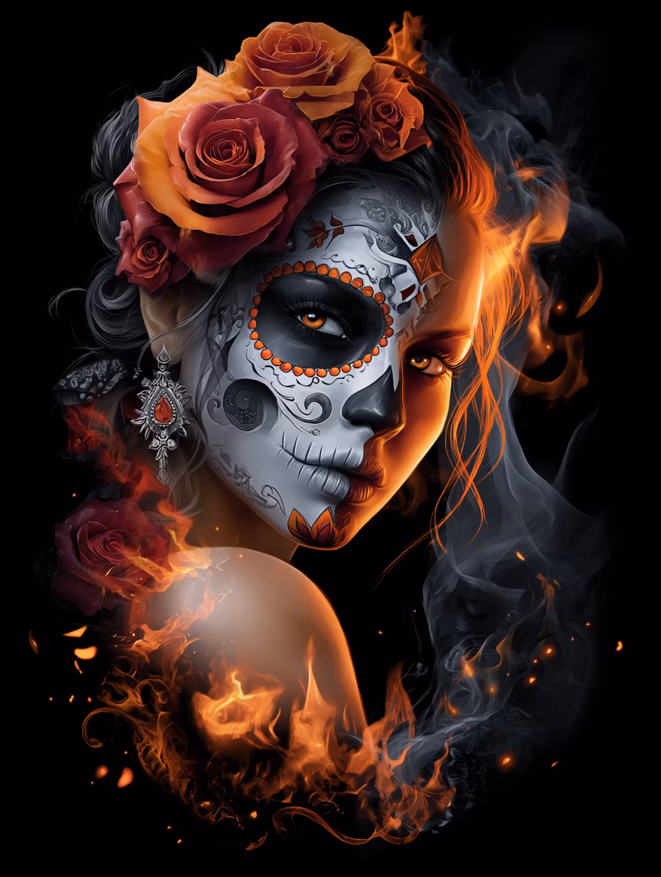 Korsstygn - La Catrina i lågor (Beställningsvara)