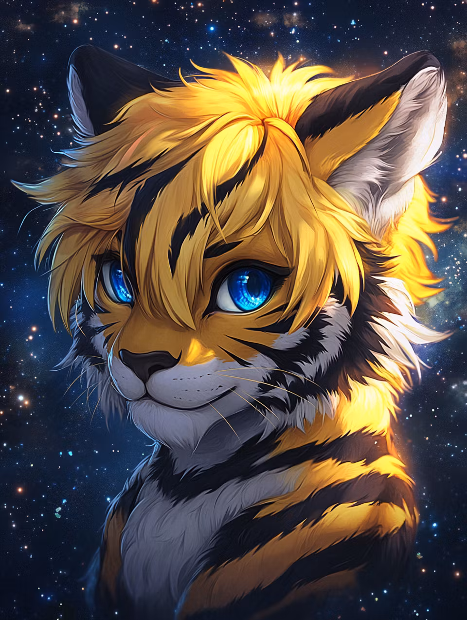 Diamond Painting - Blåögd rymdtiger (Beställningsvara)