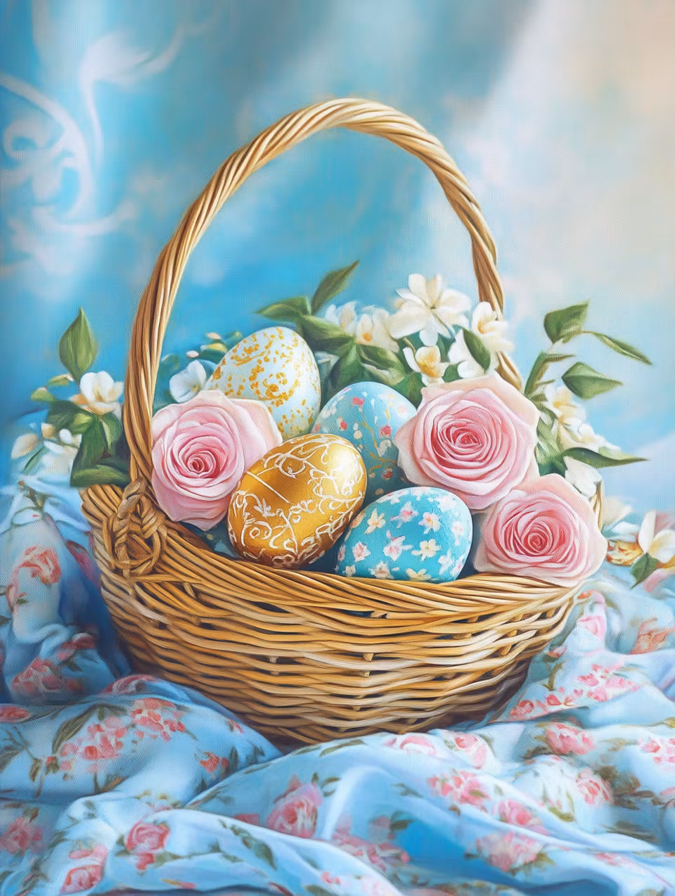 Diamond Painting - Påskens blomsterkorg (Beställningsvara)