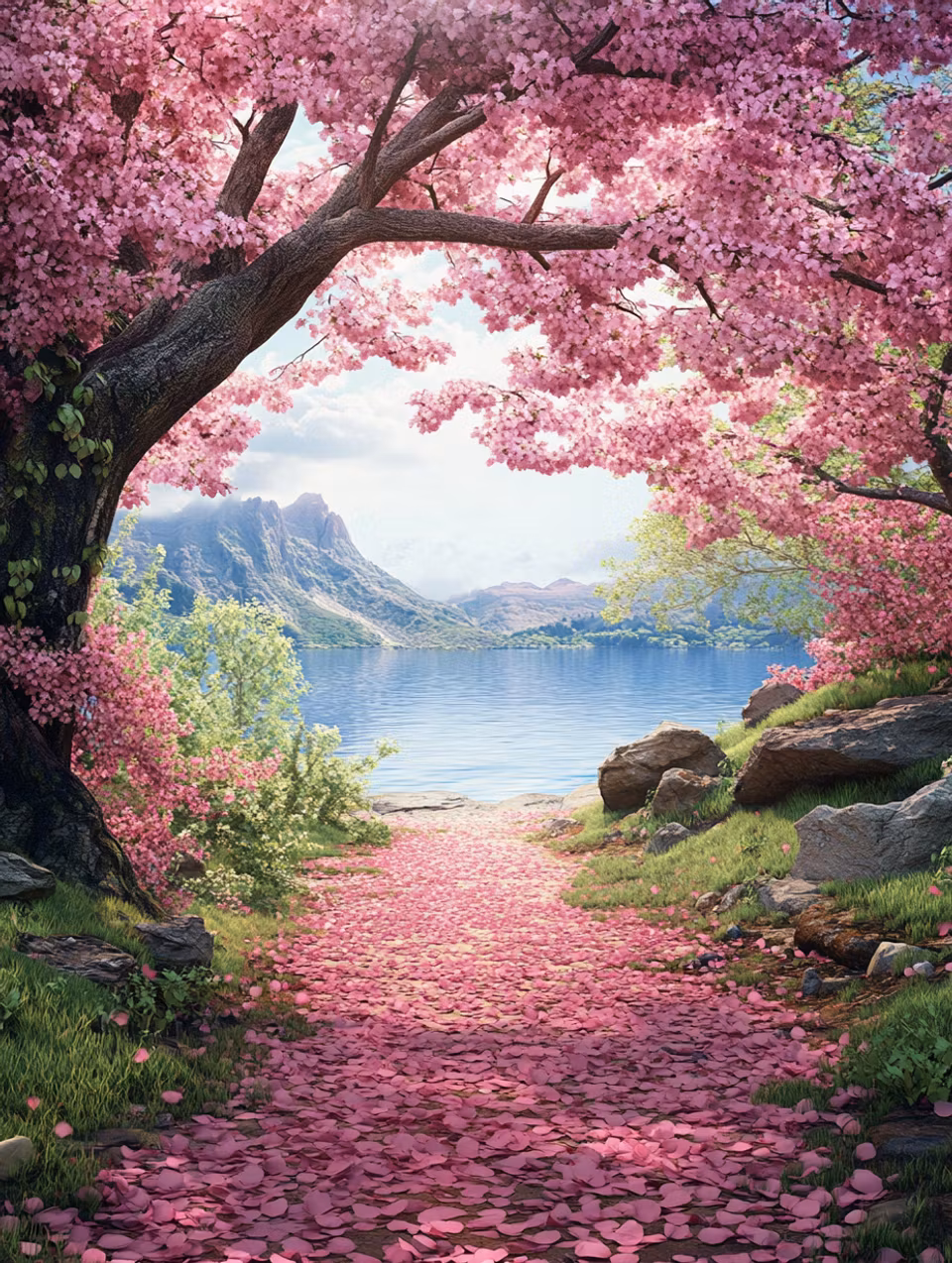 Paint by number - Blomsterstig vid sjön (Beställningsvara)