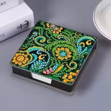 Notepad box med papper - Grön