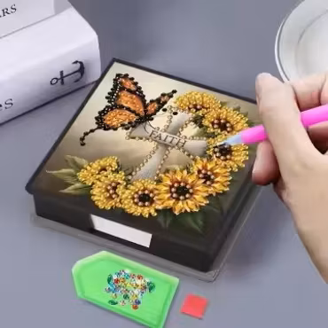 Notepad box med papper - Fjäril "Faith"