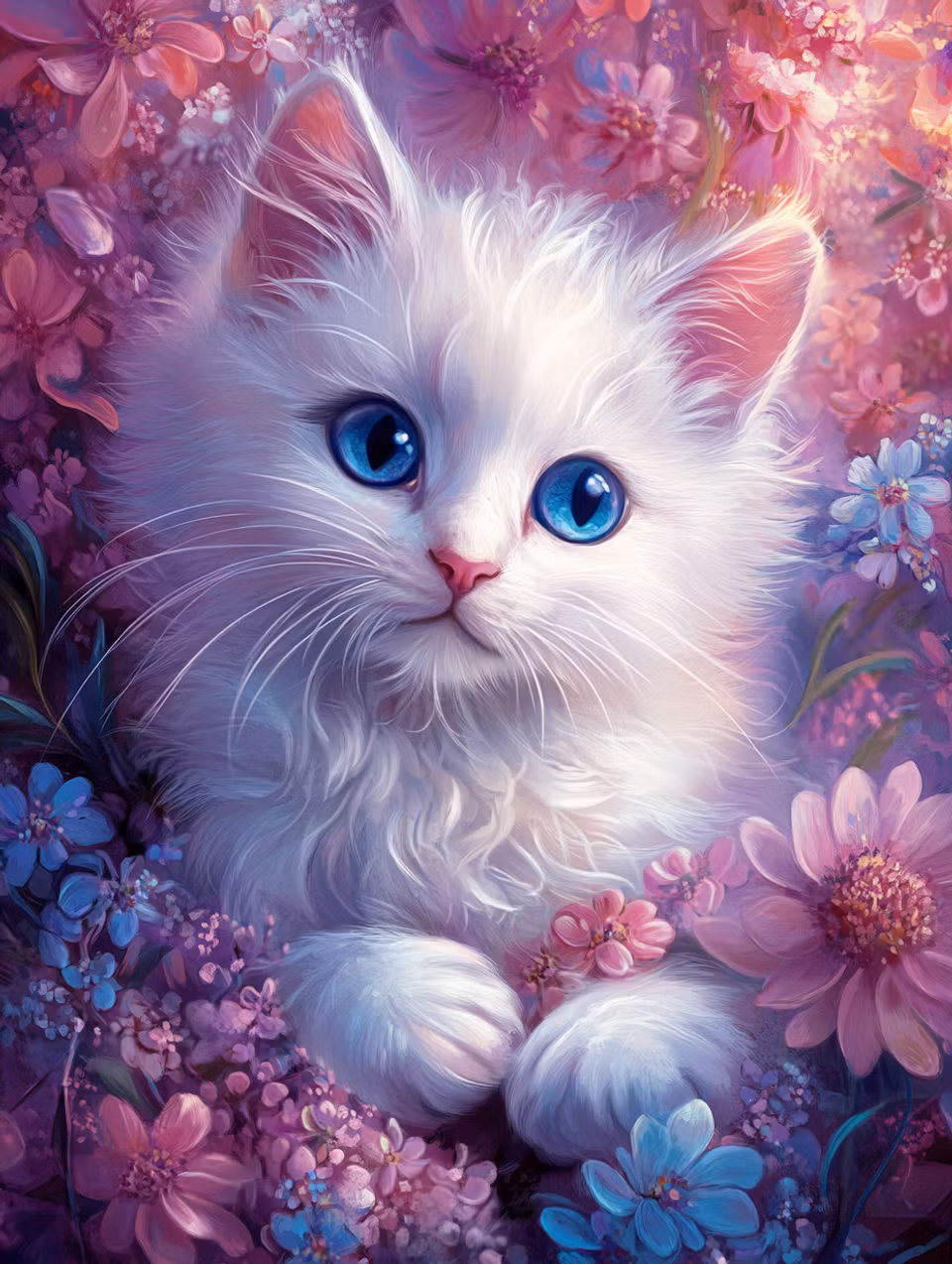 Korsstygn - Purrfekt blomsterlycka (Beställningsvara)
