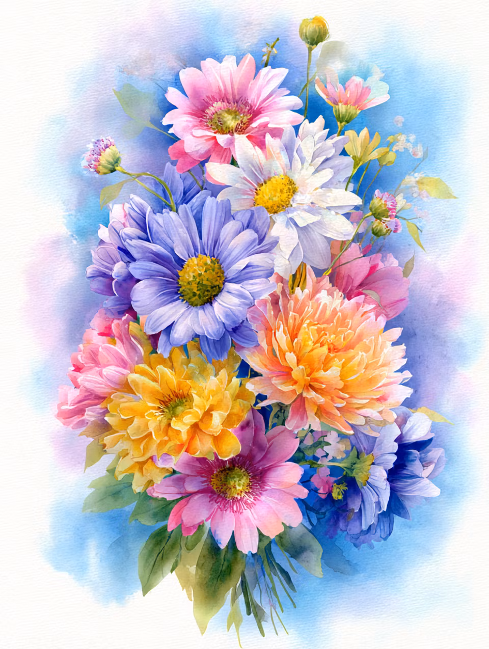 Paint by number - Blommande akvarelldröm (Beställningsvara)