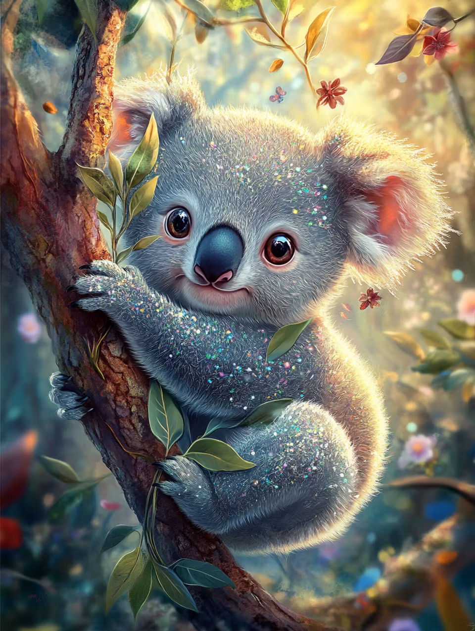 Diamond Painting - Glittrande koaladröm (Beställningsvara)