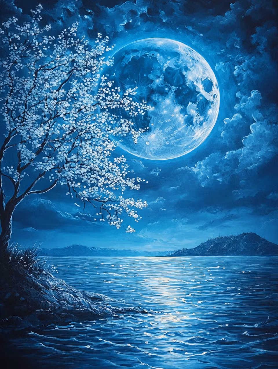 Diamond Painting - Stillhet i blått (Beställningsvara)