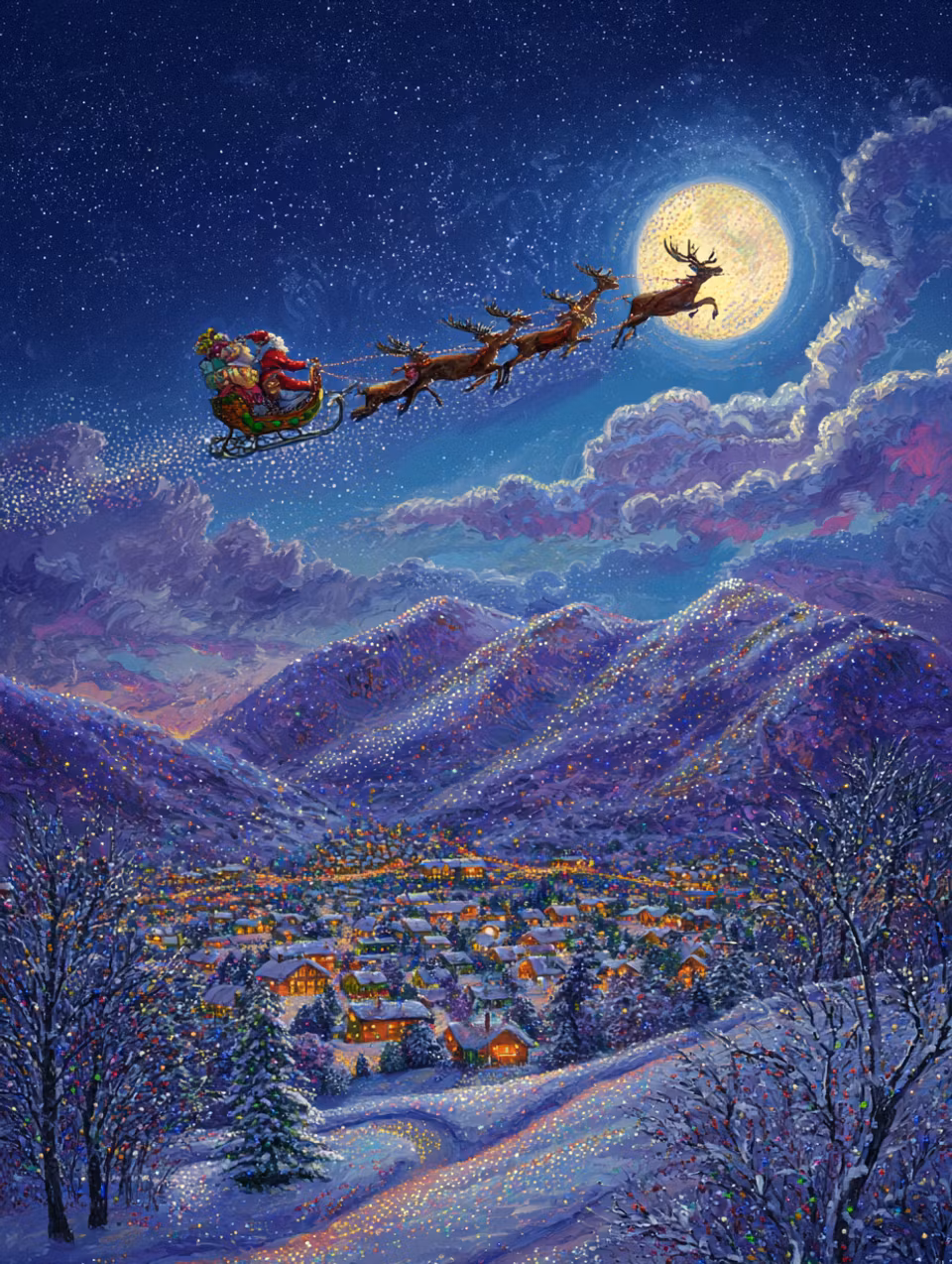 Diamond Painting - Flygande julglädje (Beställningsvara)