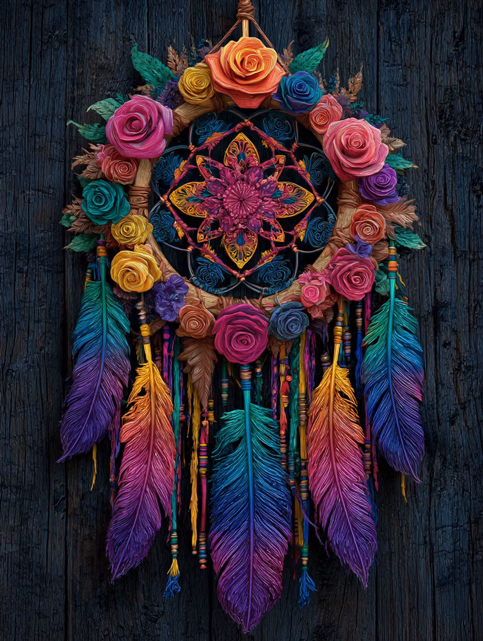 Diamond Painting - Blomstrande drömfångare (Beställningsvara)