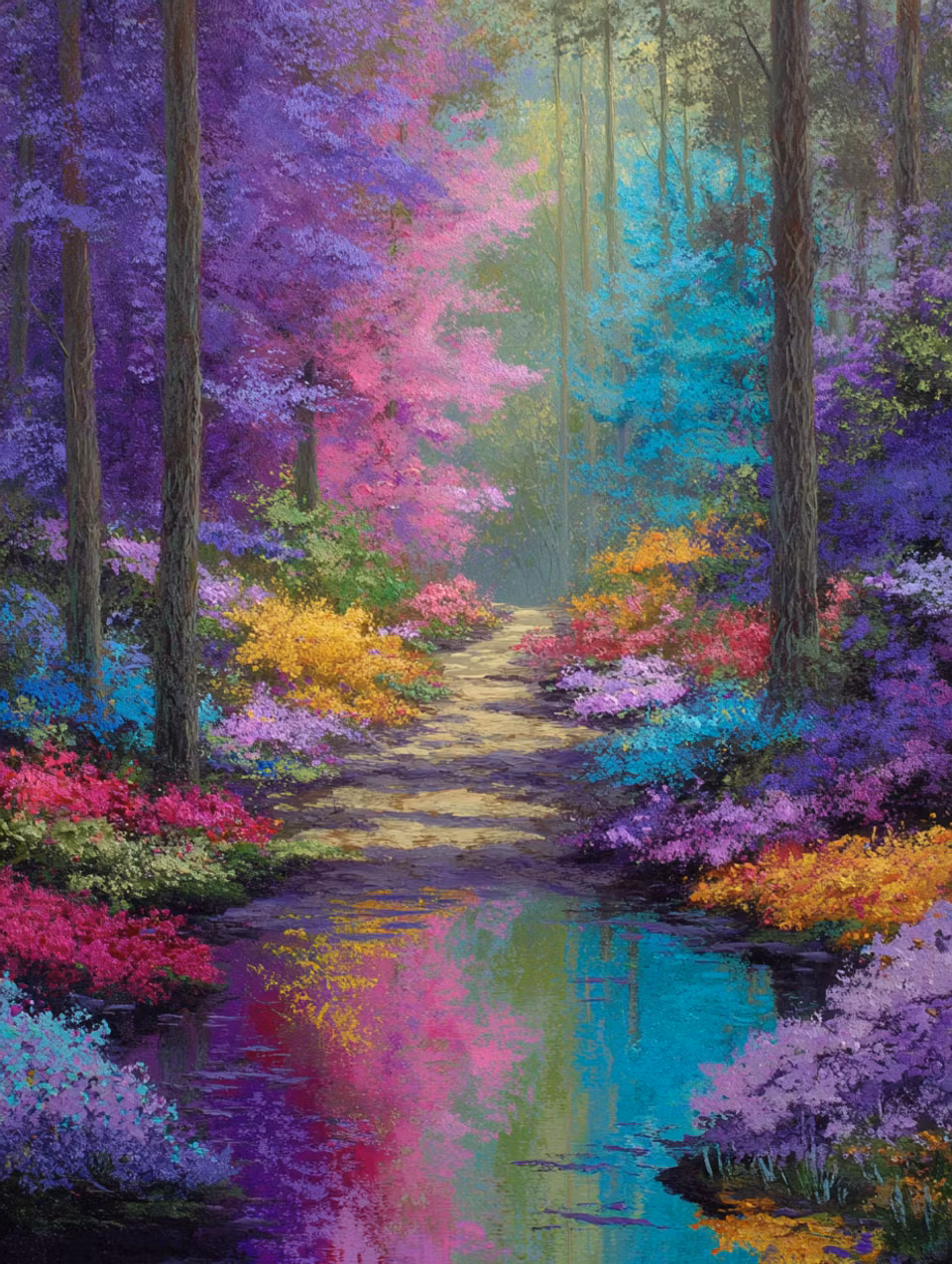 Paint by number - Regnbågsskog (Beställningsvara)
