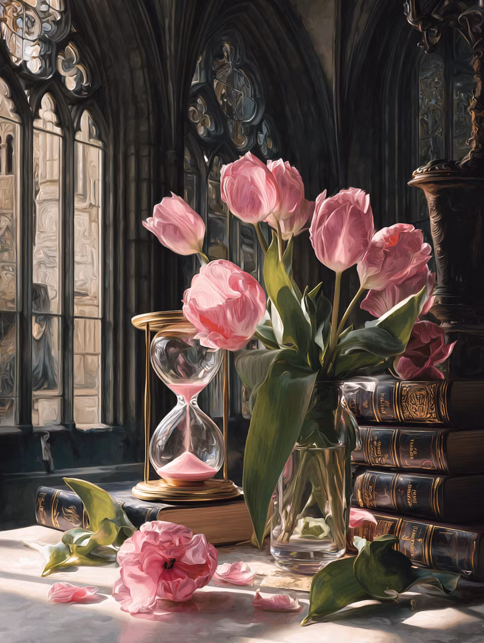 Diamond Painting - Rosa ro och reflektion (Beställningsvara)