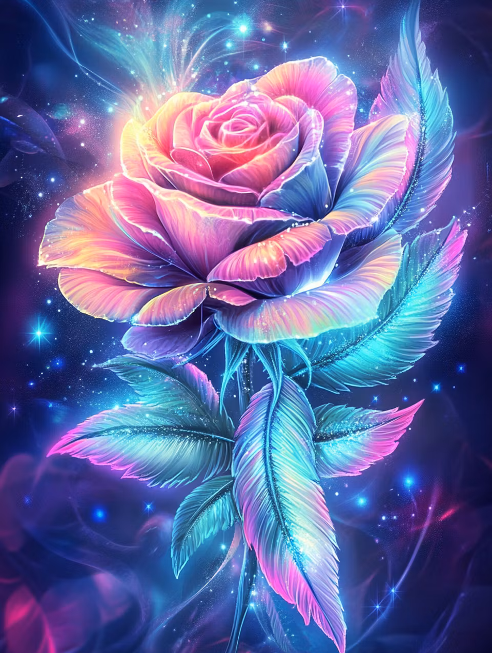 Diamond Painting - Galaxy Rose (Beställningsvara)
