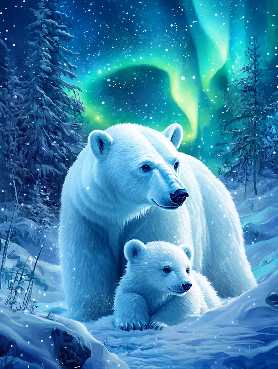 Paint by number - Northern Light Family (Beställningsvara)