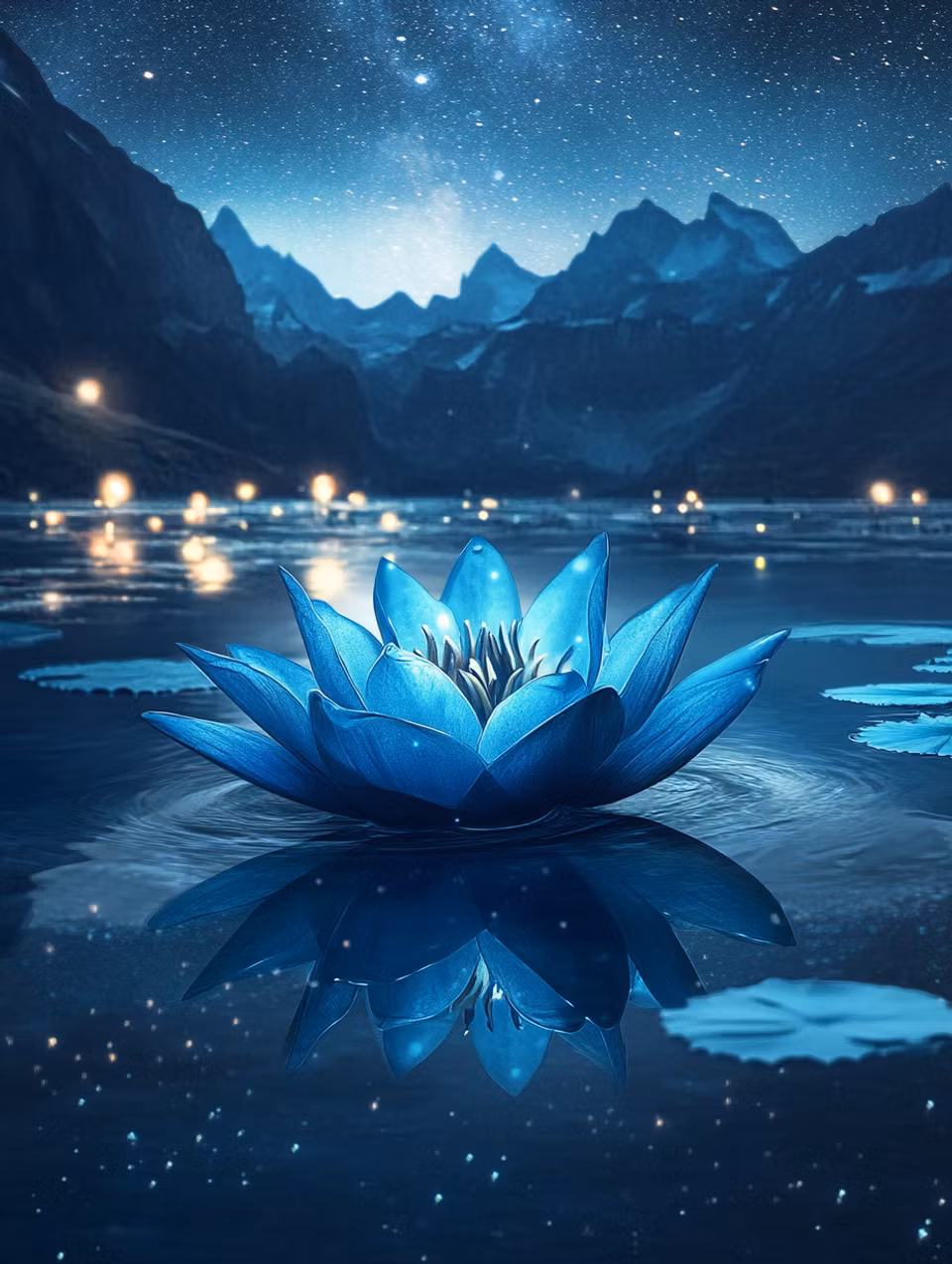 Diamond Painting - Den blå lotusens viskningar (Beställningsvara)