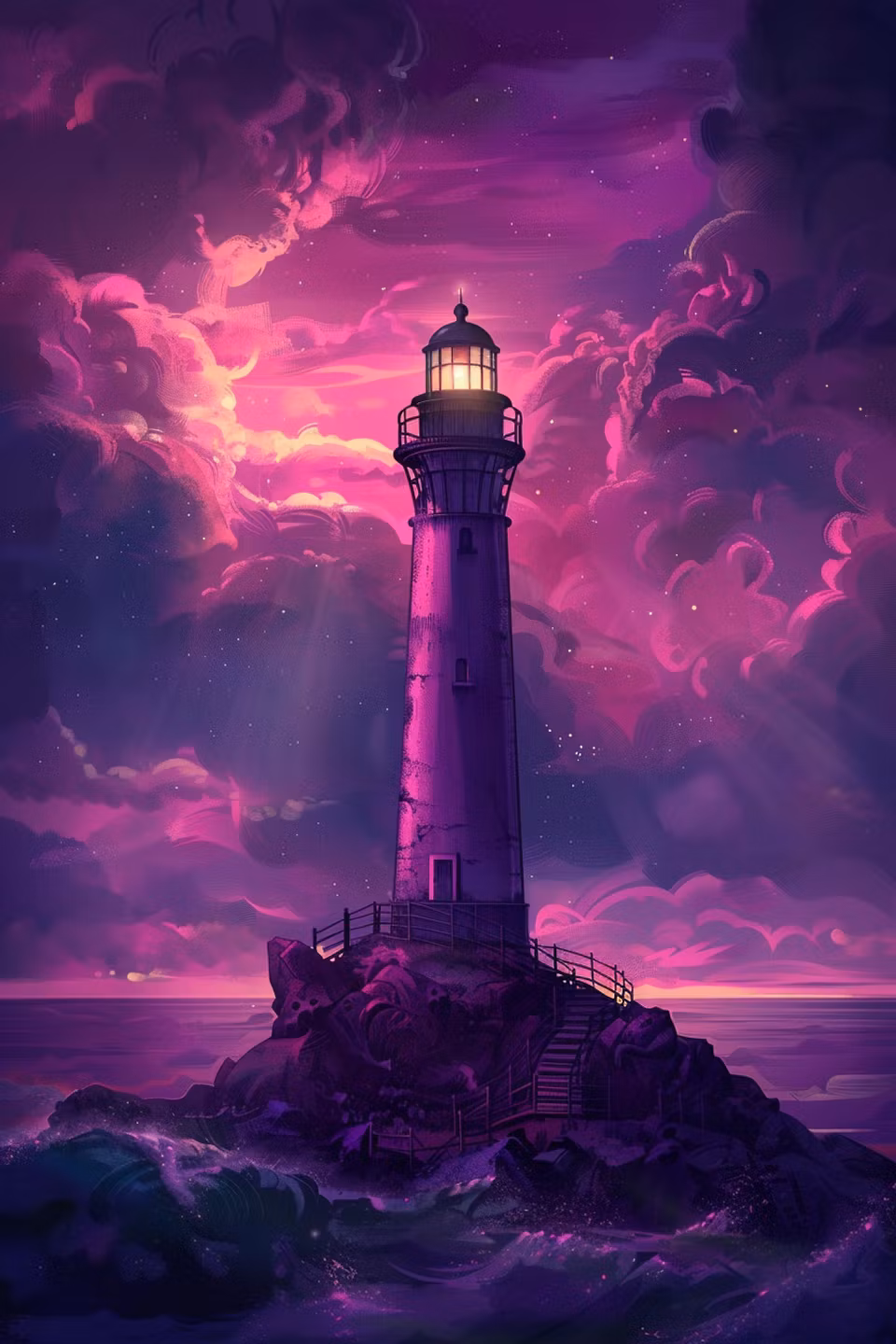 Korsstygn - Fyrens magi i skymningen (Beställningsvara)