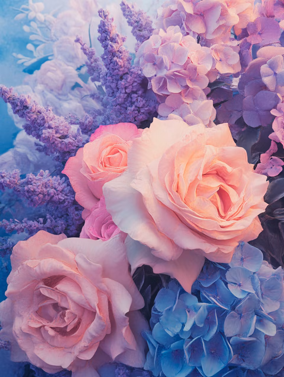 Paint by number - Blomstrande dröm i mjuka toner (Beställningsvara)