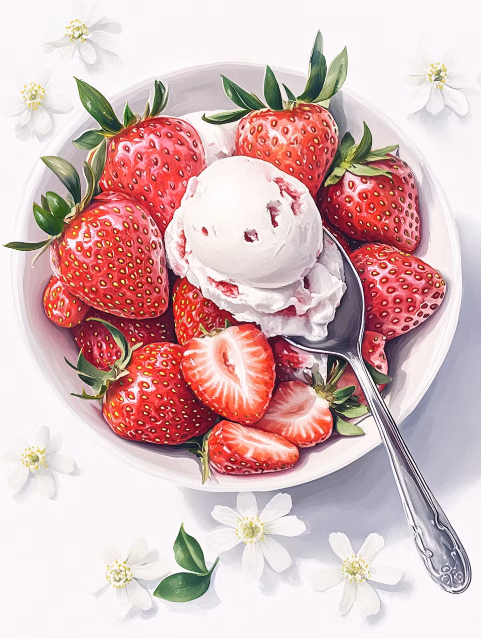 Korsstygn - Jordgubbsdröm med glass (Beställningsvara)