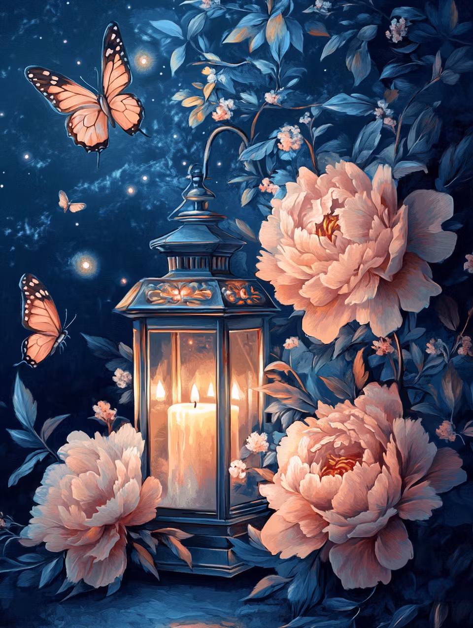 Diamond Painting - Lyktans magi i månskenet (Beställningsvara)