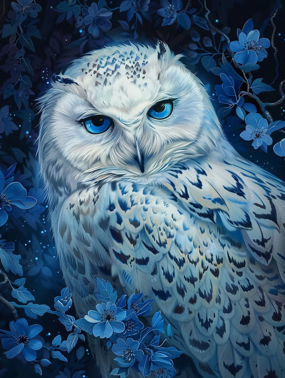 Diamond Painting - Blå nattens blick (Beställningsvara)