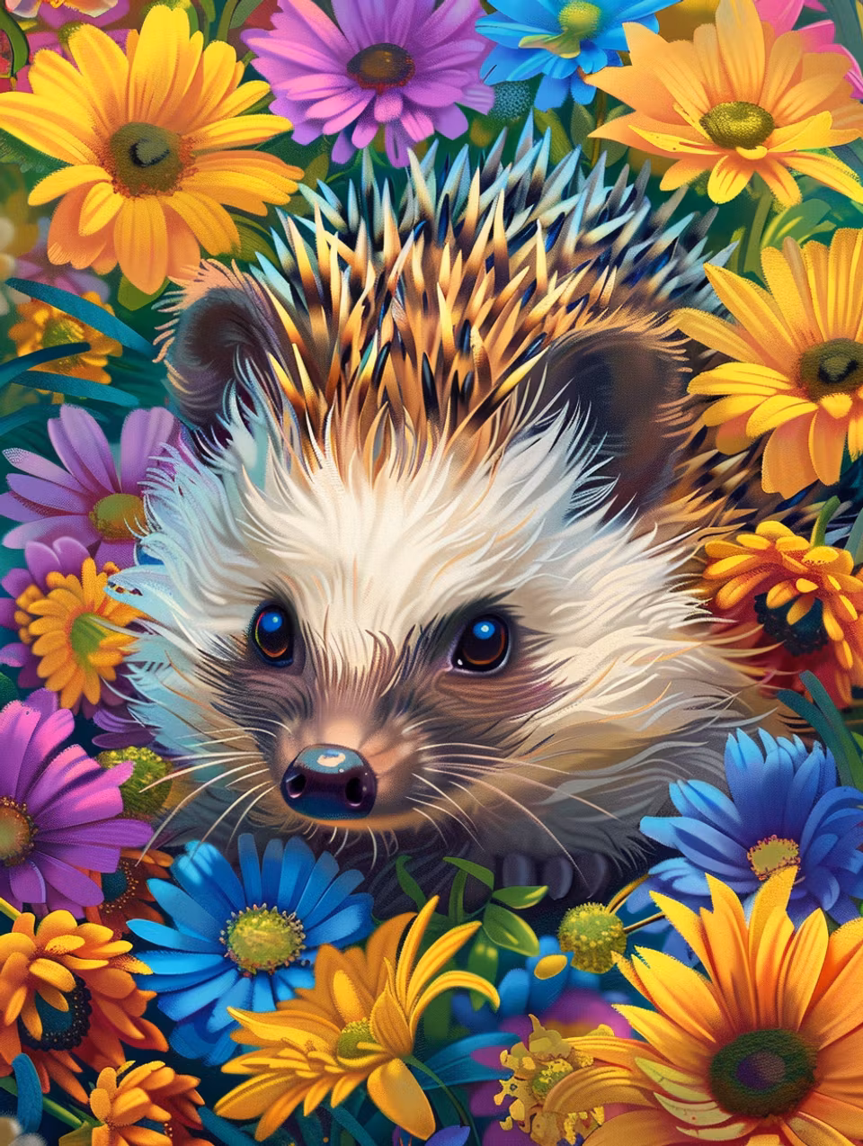 Diamond Painting - Blomsterhavets taggiga vän (Beställningsvara)