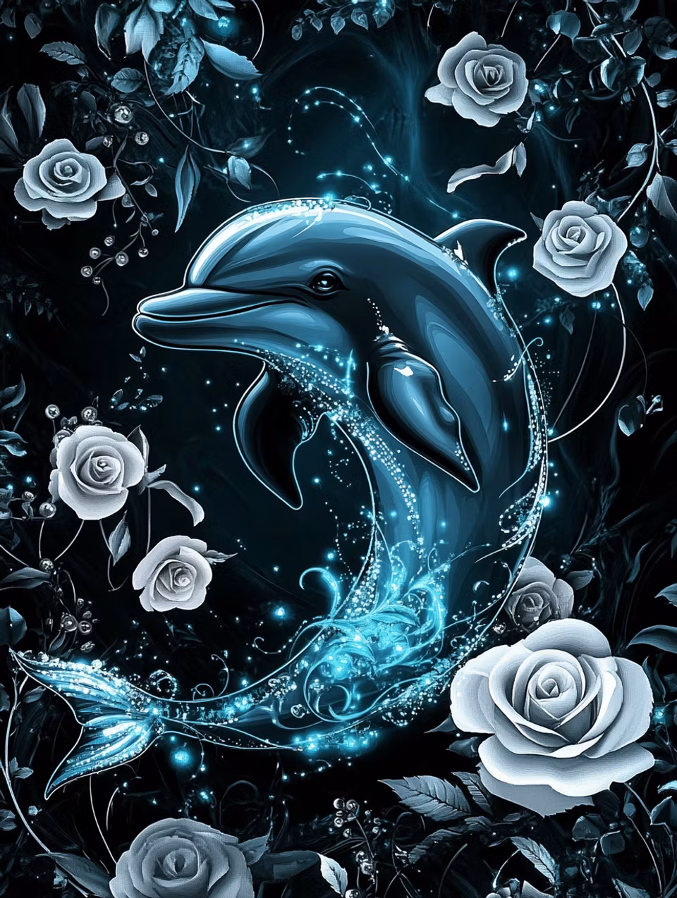 Paint by number - Delfinens dröm i mörkret (Beställningsvara)