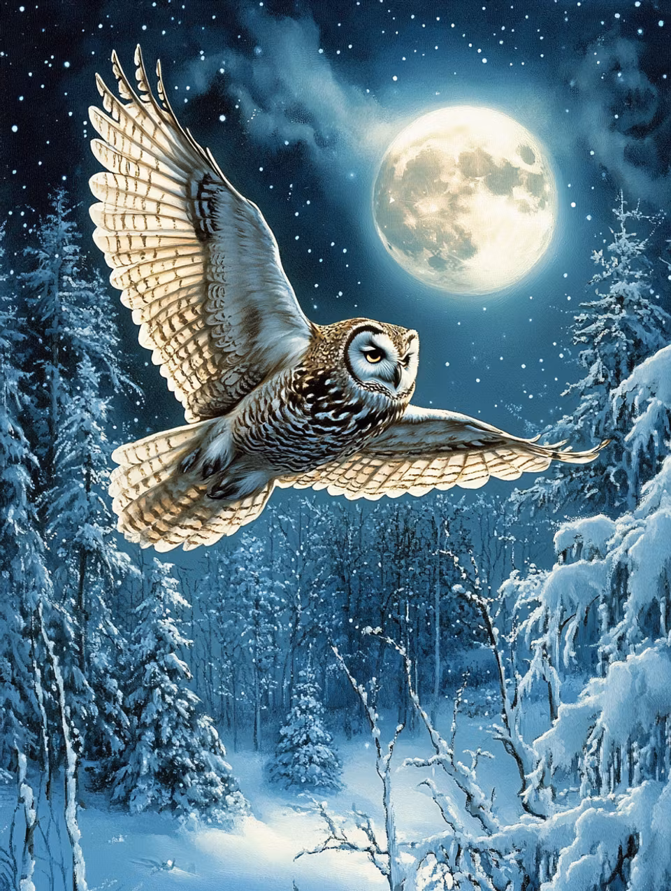 Korsstygn - Tyst flykt över snöfältet (Beställningsvara)