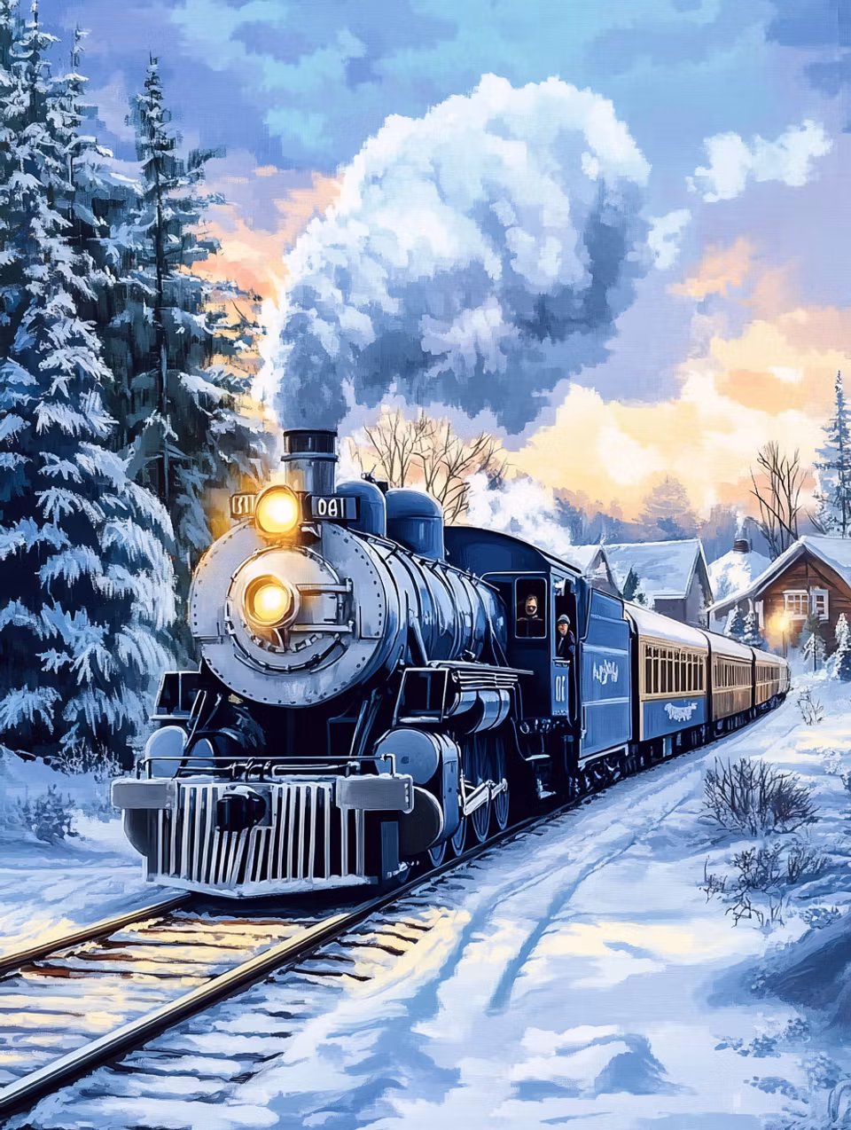 Paint by number - Midvinterexpressen (Beställningsvara)