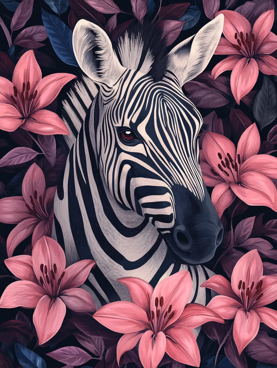 Diamond Painting - Zebradröm i blom (Beställningsvara)