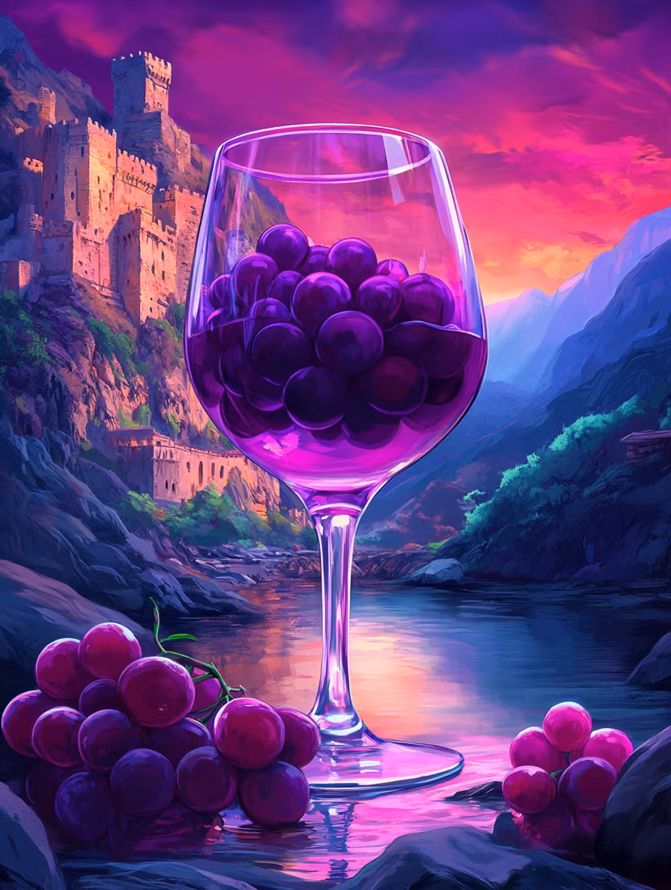 Diamond Painting - Vinets själ i kvällens glöd (Beställningsvara)