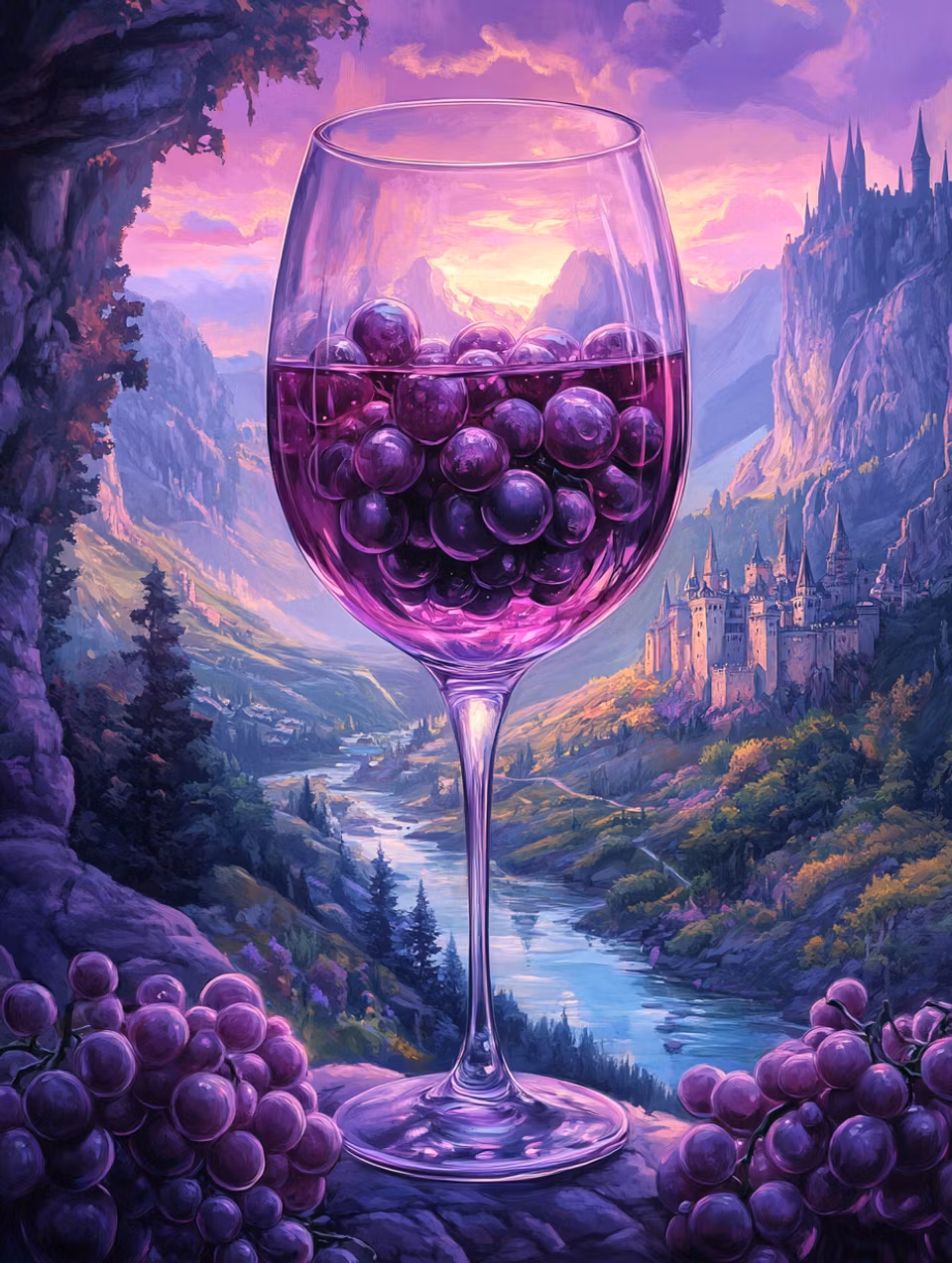 Paint by number - Vinets själ i purpurens dal (Beställningsvara)