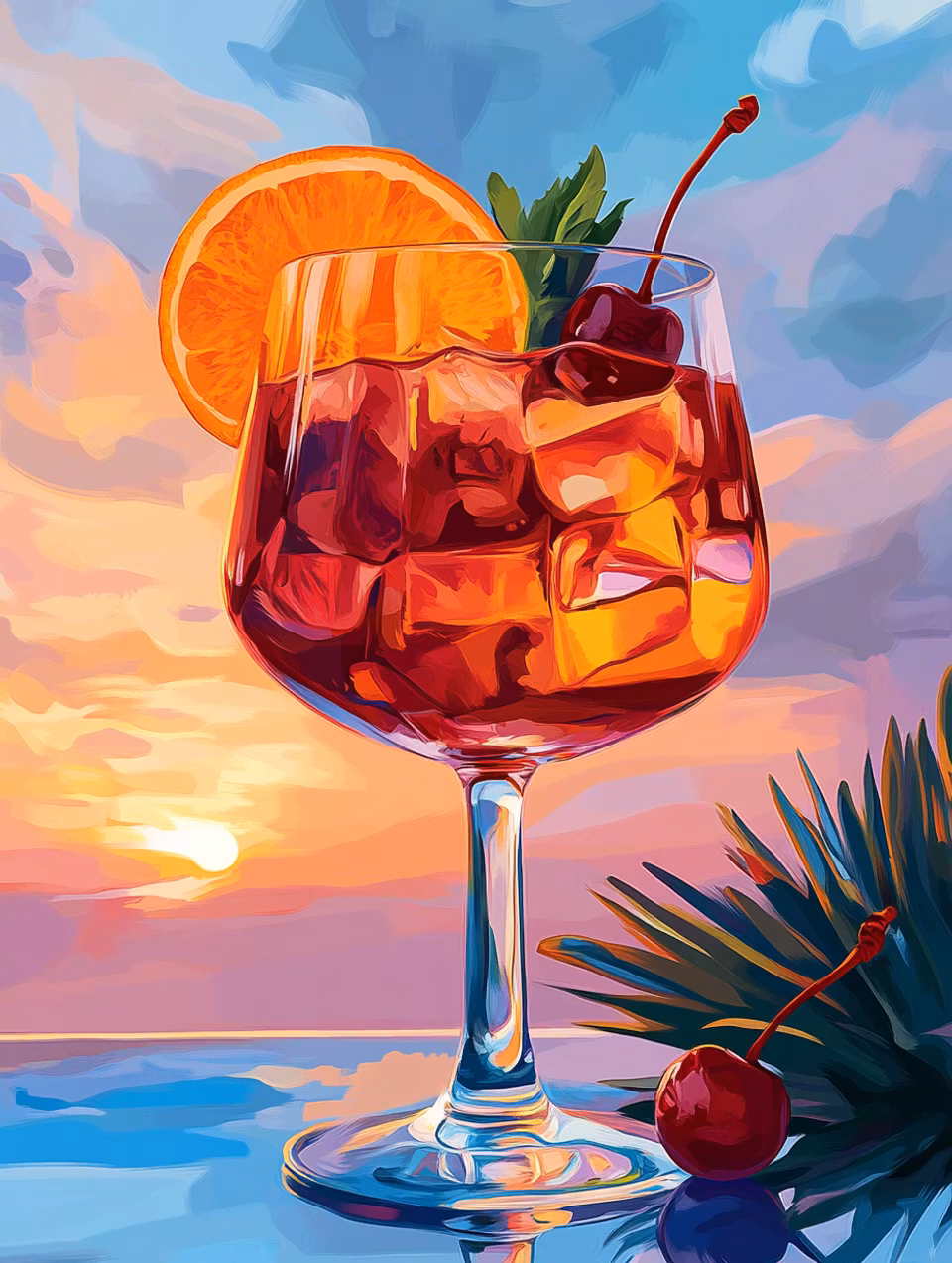 Diamond Painting - Citrusglöd och körsbärsdröm (Beställningsvara)