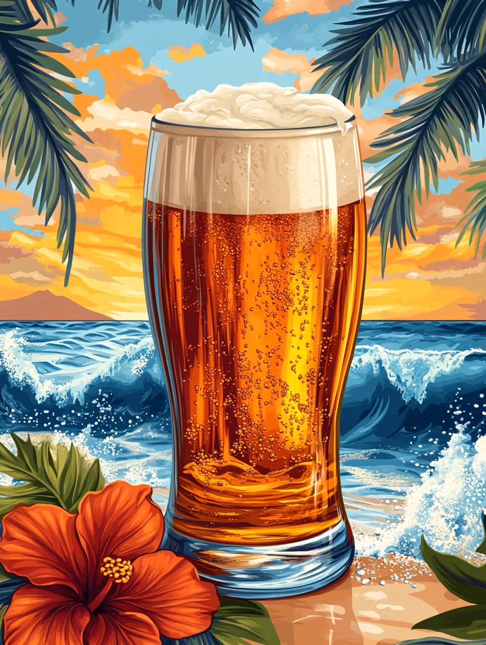 Diamond Painting - Sommarkvällens gyllene dryck (Beställningsvara)