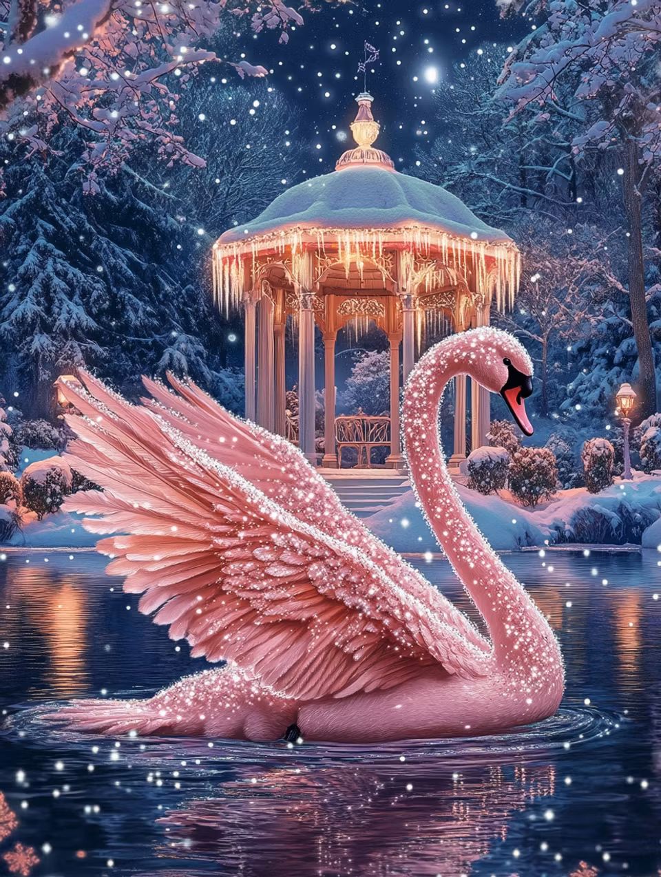 Paint by number - Svanen i vinterns ljus (Beställningsvara)