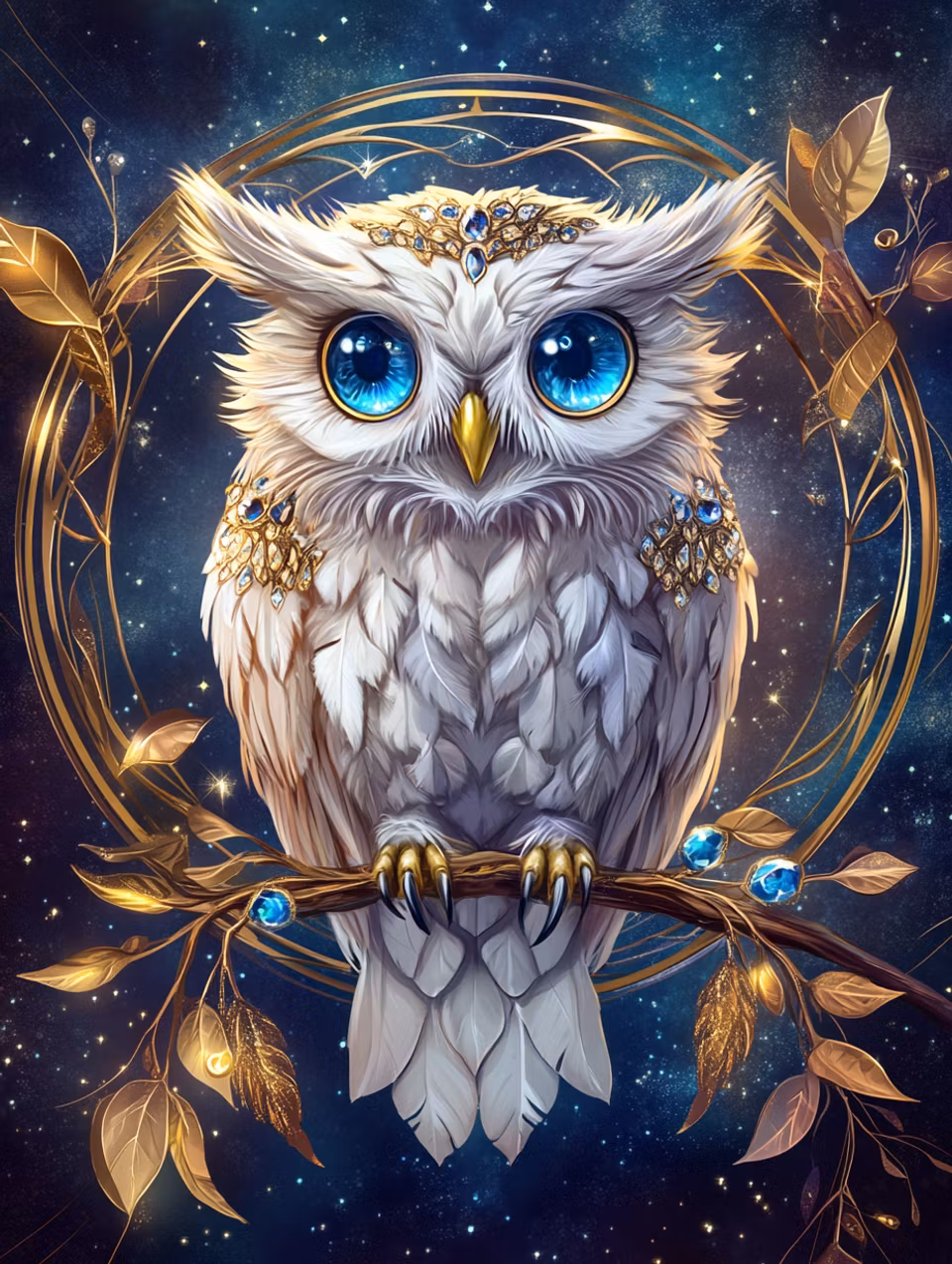 Diamond Painting - Stjärnornas väktare med safirögon (Beställningsvara)