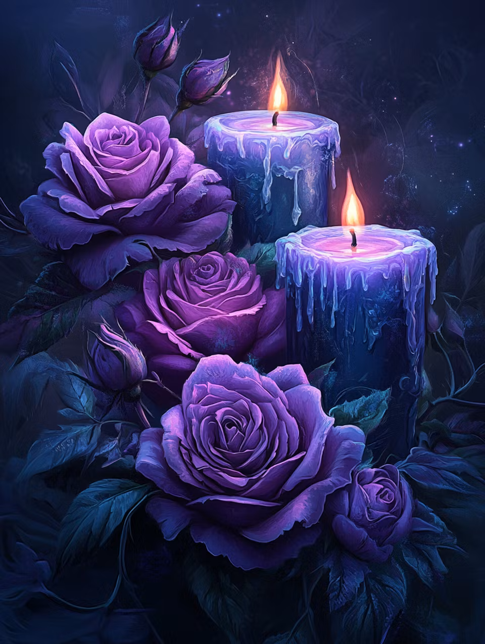 Korsstygn - Rosor i skymningens ljus (Beställningsvara)